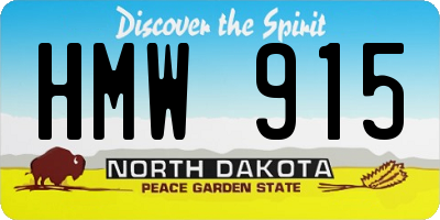 ND license plate HMW915