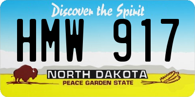 ND license plate HMW917