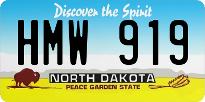 ND license plate HMW919