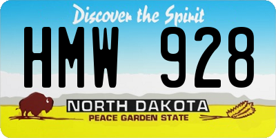 ND license plate HMW928