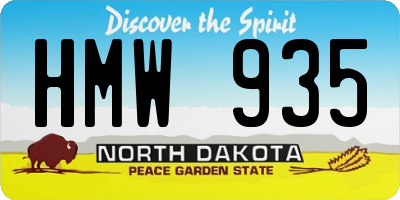 ND license plate HMW935