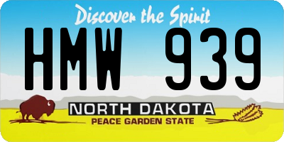 ND license plate HMW939
