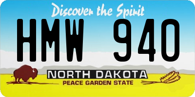 ND license plate HMW940