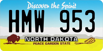 ND license plate HMW953