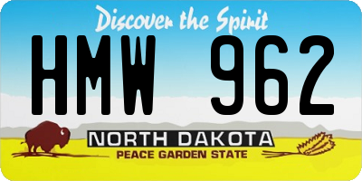 ND license plate HMW962