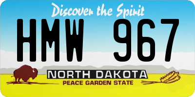 ND license plate HMW967