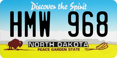 ND license plate HMW968