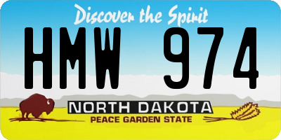 ND license plate HMW974