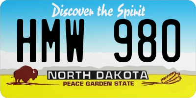 ND license plate HMW980