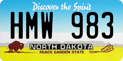 ND license plate HMW983