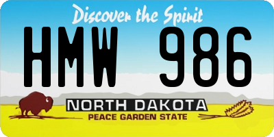 ND license plate HMW986