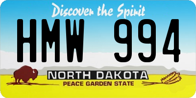 ND license plate HMW994