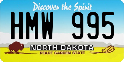 ND license plate HMW995