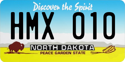 ND license plate HMX010