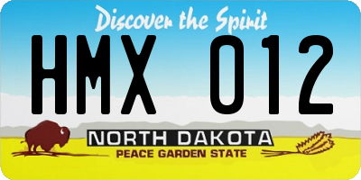 ND license plate HMX012