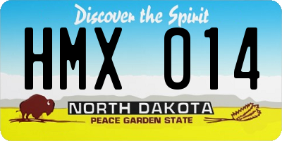 ND license plate HMX014