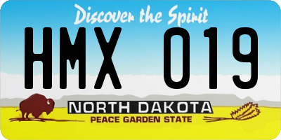 ND license plate HMX019