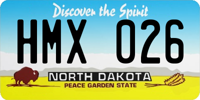 ND license plate HMX026