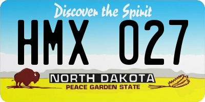 ND license plate HMX027