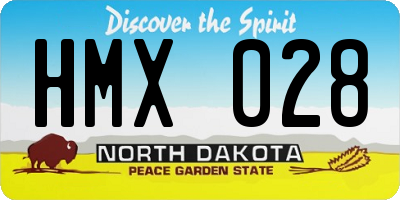 ND license plate HMX028