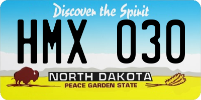 ND license plate HMX030