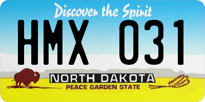 ND license plate HMX031
