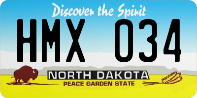 ND license plate HMX034