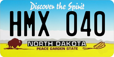 ND license plate HMX040