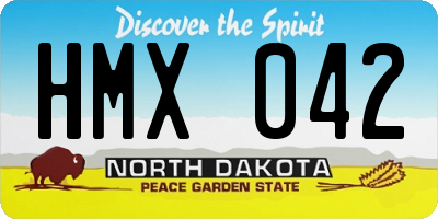ND license plate HMX042