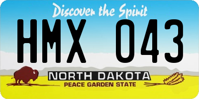 ND license plate HMX043
