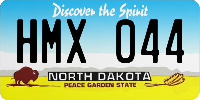 ND license plate HMX044