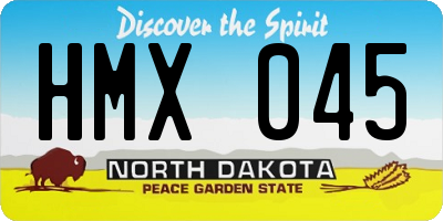 ND license plate HMX045