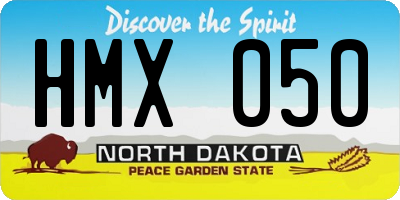 ND license plate HMX050
