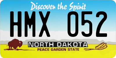ND license plate HMX052