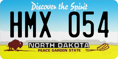 ND license plate HMX054