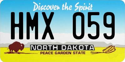 ND license plate HMX059