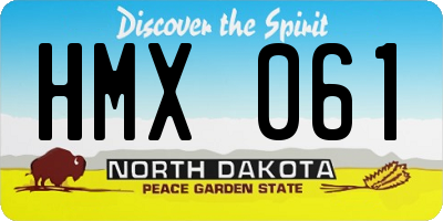 ND license plate HMX061