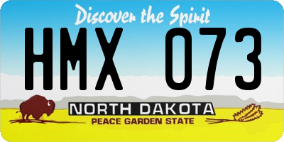 ND license plate HMX073
