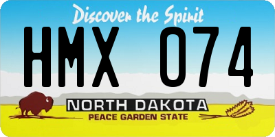 ND license plate HMX074