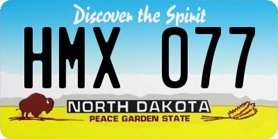 ND license plate HMX077