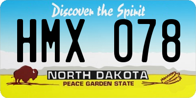 ND license plate HMX078