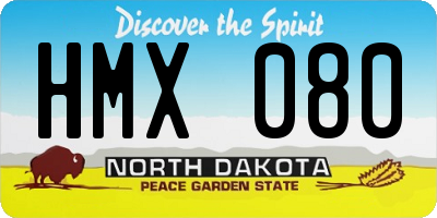 ND license plate HMX080