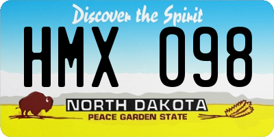 ND license plate HMX098