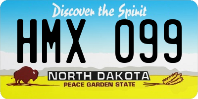 ND license plate HMX099