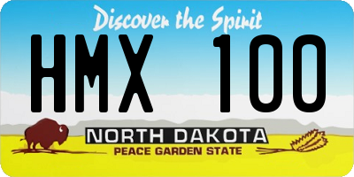 ND license plate HMX100