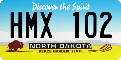 ND license plate HMX102
