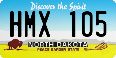 ND license plate HMX105