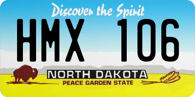 ND license plate HMX106