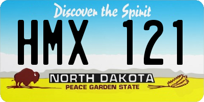 ND license plate HMX121