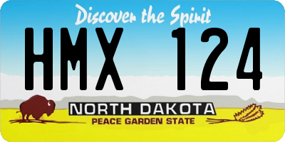 ND license plate HMX124